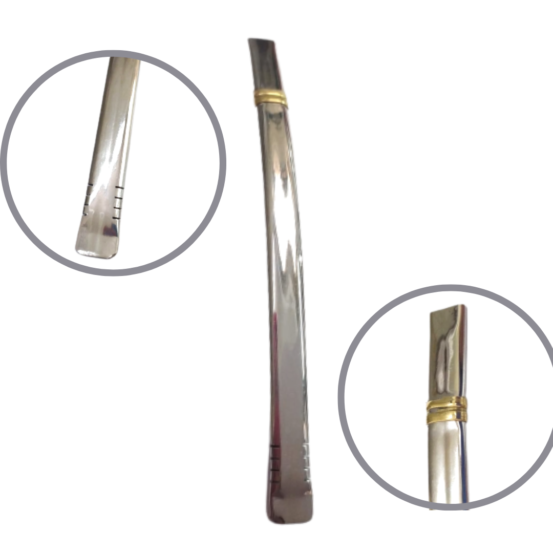 Bombilla chata acero inoxidable 4028