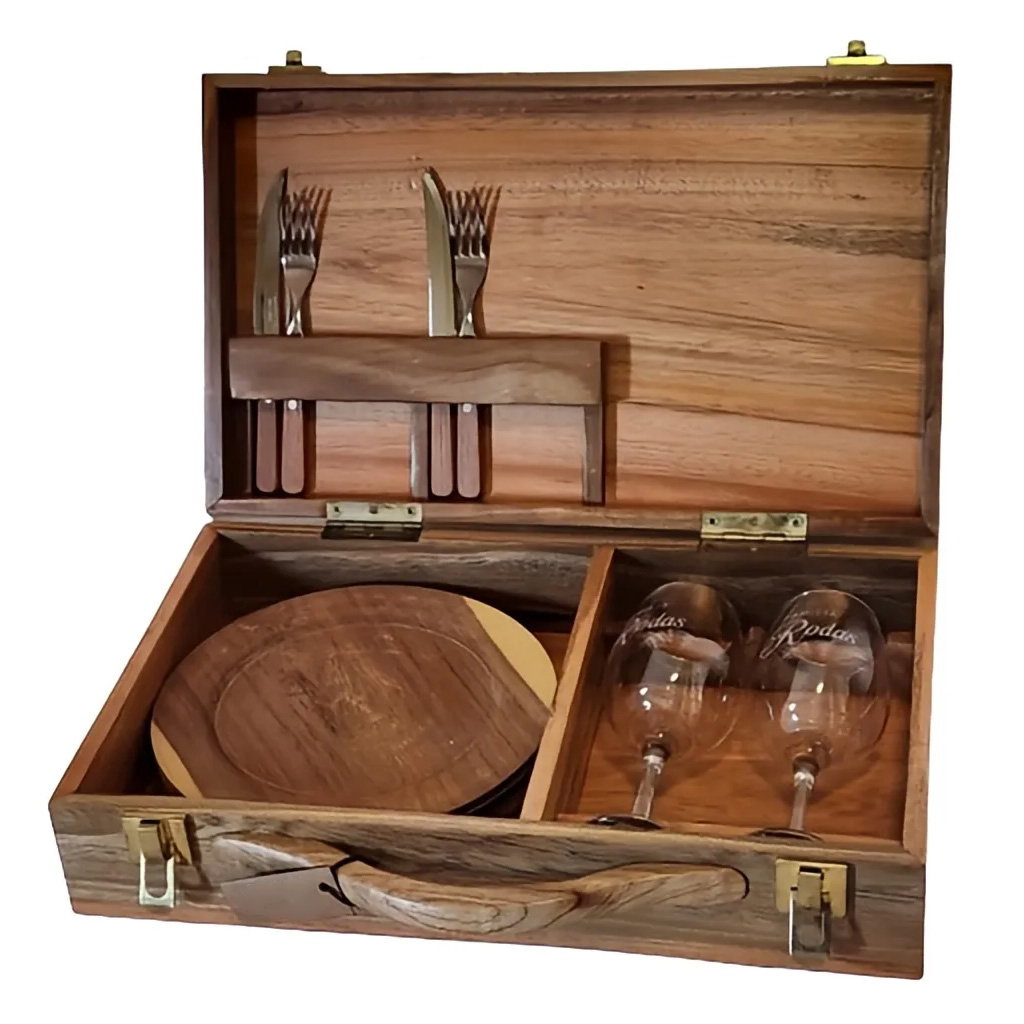 Sets De Asadores Madera Cristalería Y Cubiertos